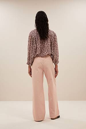 Lucy ceetah blouse pink print By-Bar Amsterdam