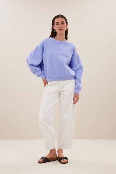 Bibi natural sweater violet blue By-Bar Amsterdam