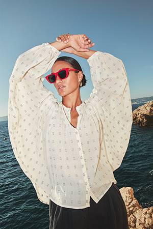 Becky dali blouse blue By-Bar Amsterdam
