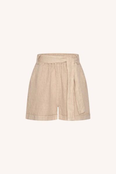 June linen shorts biscuit By-Bar Amsterdam