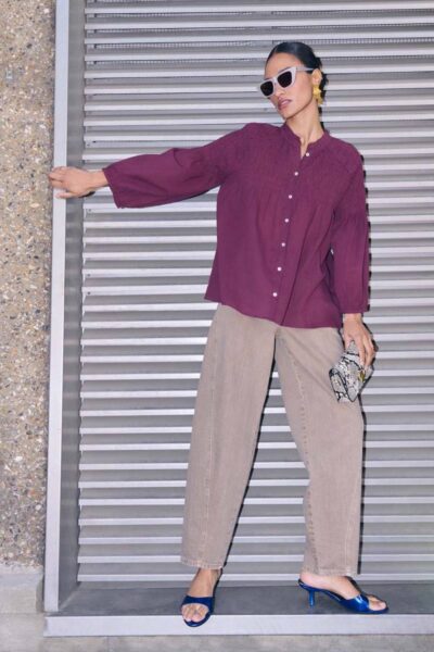 Lilly blouse pecan By-Bar Amsterdam