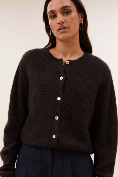Cleo cardigan deep brown By-Bar Amsterdam