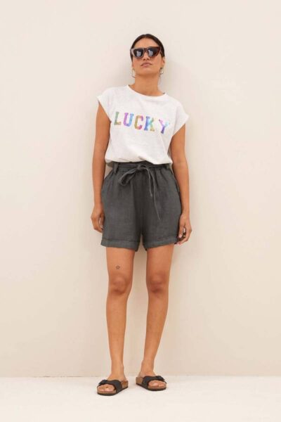 Thelma lucky rainbow top l-grey By-Bar Amsterdam