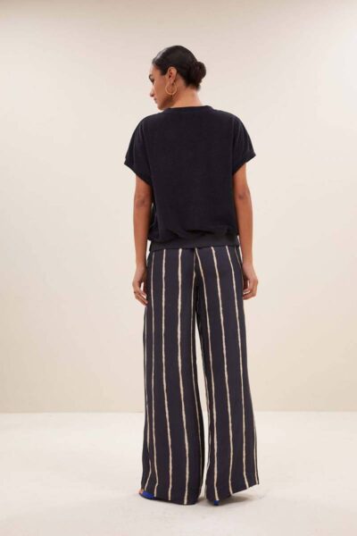 Tyler slub top jet black By-Bar Amsterdam