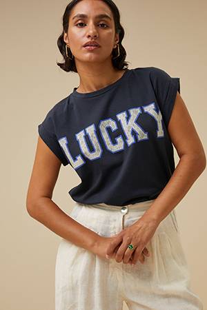 Thelma lucky vintage top midnight By-Bar Amsterdam