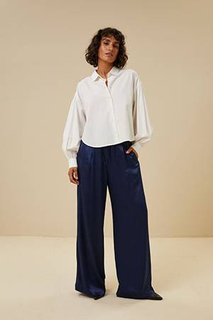 Benji satin pant midnight By-Bar Amsterdam