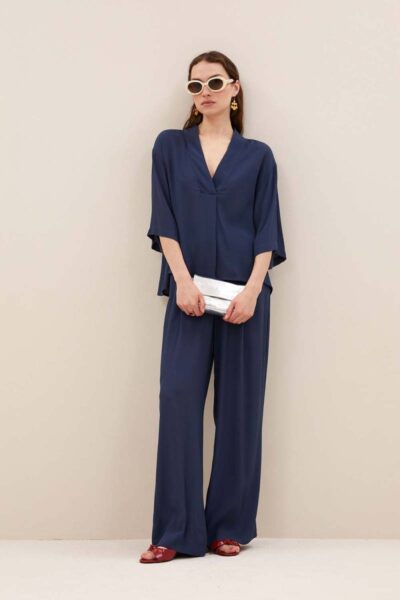 Owen viscose blouse winter blue By-Bar Amsterdam