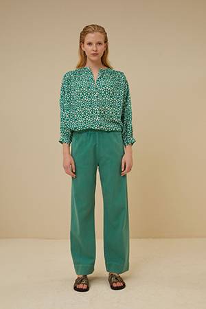 Lucy graphic blouse green print By-Bar Amsterdam