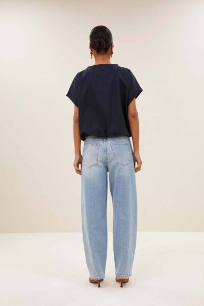 Tyler poplin top midnight By-Bar Amsterdam