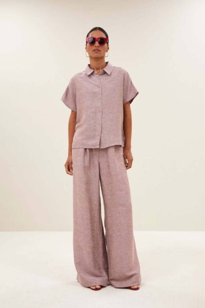 Celin gloss pants mellow rose By-Bar Amsterdam