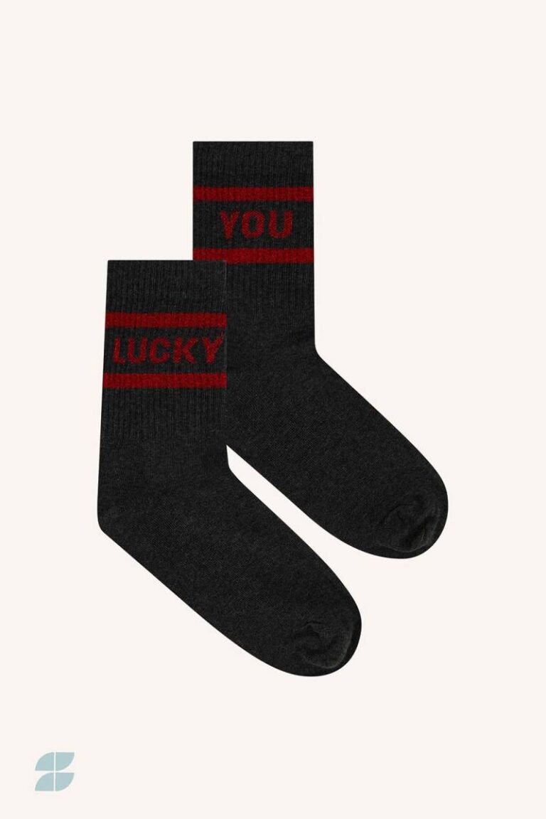 Lucky sparkle dark grey socks wine By-Bar