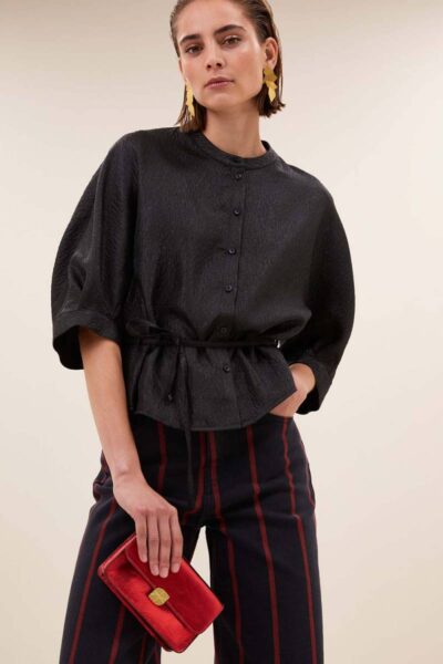 Christi bubble blouse black By-Bar Amsterdam