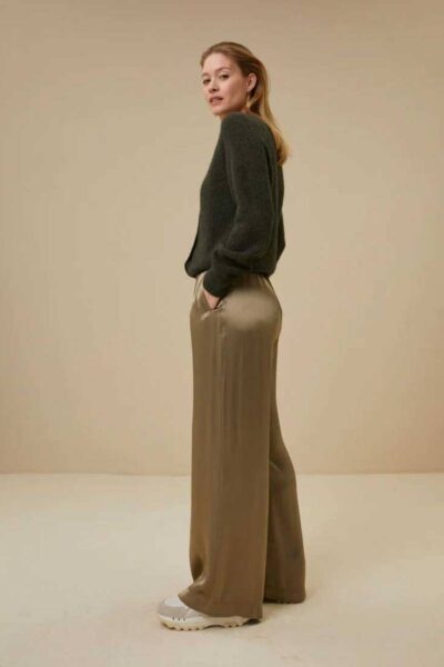 Benji satin pant khaki By-Bar Amsterdam