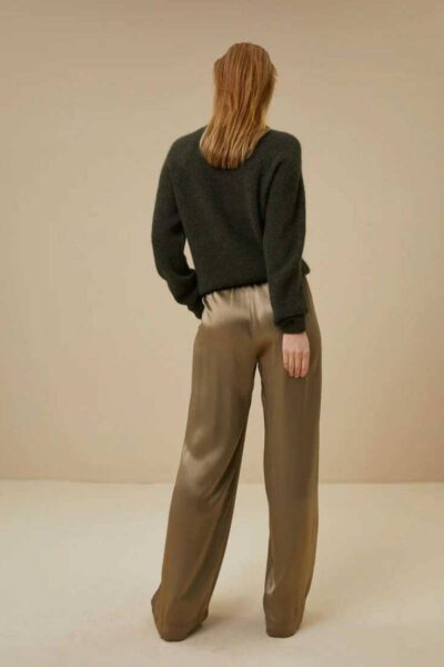 Benji satin pant khaki By-Bar Amsterdam