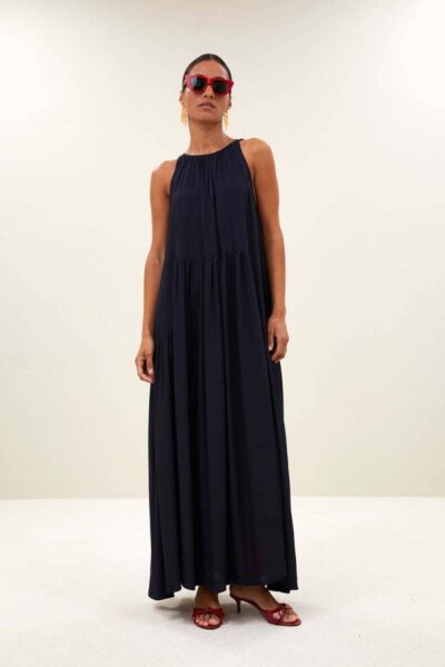 Peggy twill dress captain blue By-Bar Amsterdam