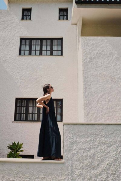 Peggy twill dress captain blue By-Bar Amsterdam