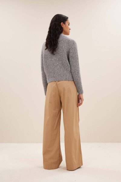 Jonas zipp cardigan grey melee By-Bar Amsterdam