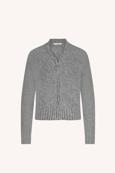 Jonas zipp cardigan grey melee By-Bar Amsterdam