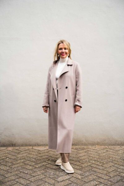Lara coat taupe Knit-ted