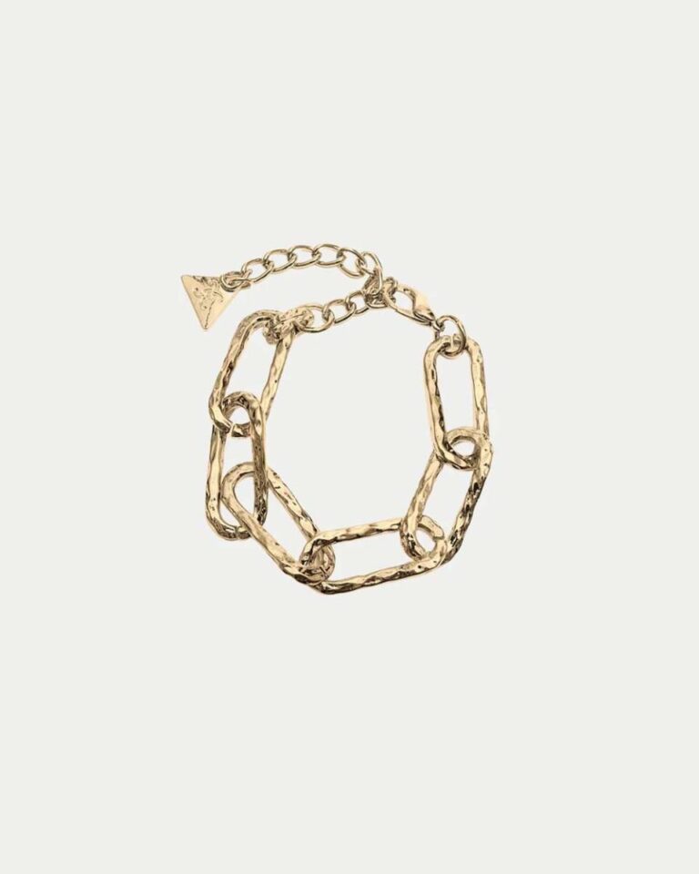 Hammered bracelet gold BOW19