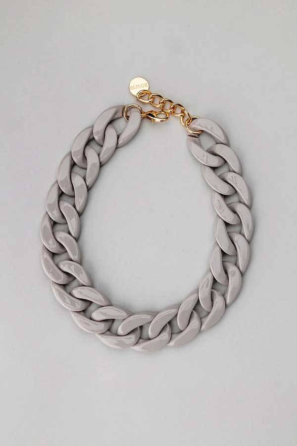Big Chain Bracelet soft grey BOW 19 - Afbeelding 2