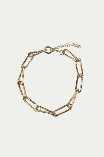 Hammered necklace gold BOW19