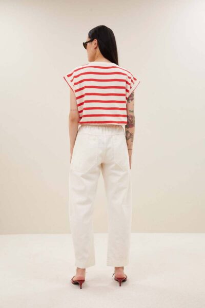 Tobi stripe top poppy red By-Bar Amsterdam