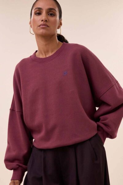 Malyn logo sweater burgundy crush By-Bar Amsterdam