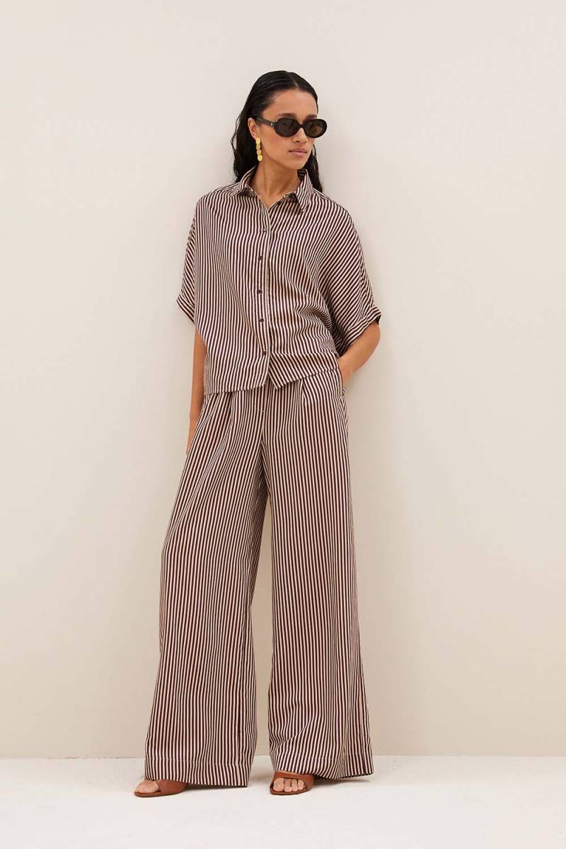 Sunny stripe blouse burgundy By-Bar Amsterdam - Afbeelding 4
