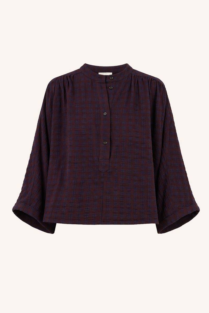 Jess blouse wine check By-Bar Amsterdam - Afbeelding 6