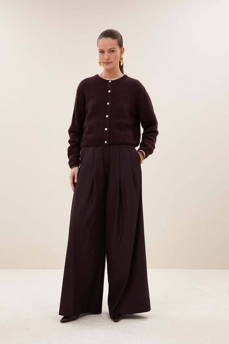 Cleo cardigan deep wine By-Bar Amsterdam - Afbeelding 3