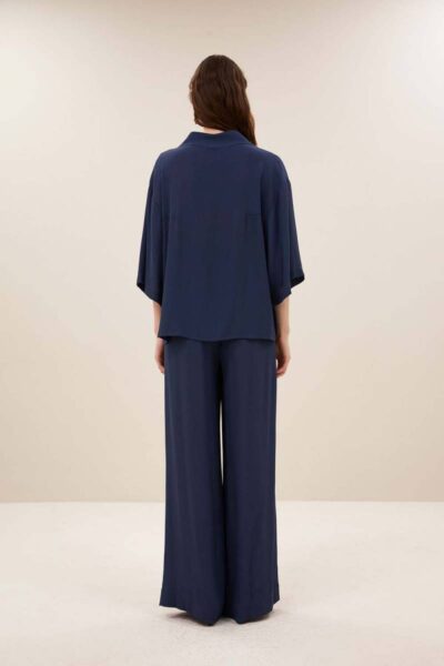 Owen viscose blouse winter blue By-Bar Amsterdam