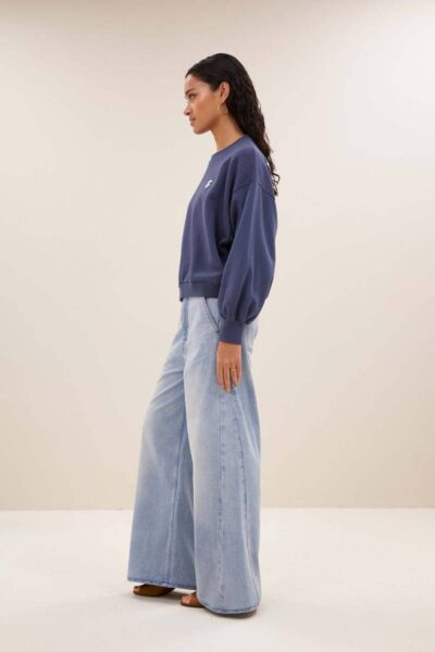 Bibi lucky curve sweater blue By-Bar Amsterdam