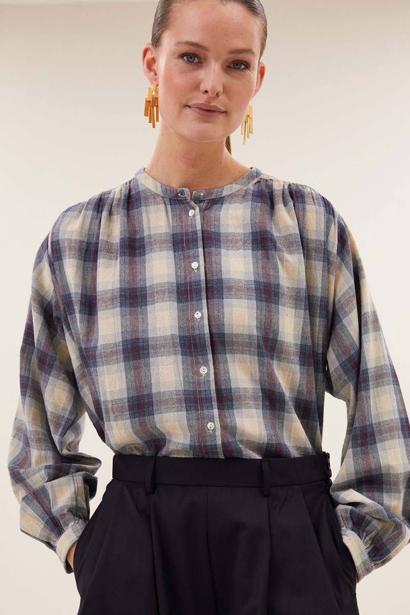 Nyka tokyo check blouse By-Bar Amsterdam - Afbeelding 2
