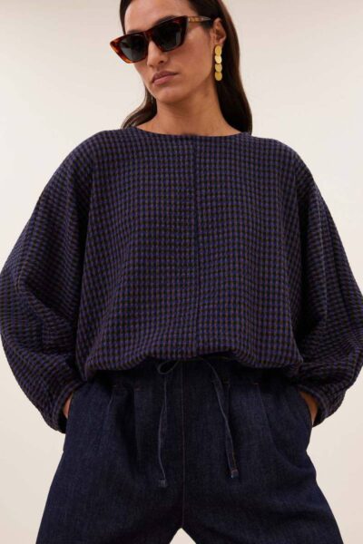 Gaya blouse galaxy check By-Bar Amsterdam