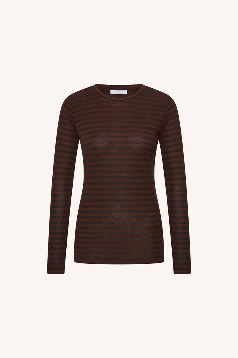 Basic ls melange stripe top coffee bean By-Bar - Afbeelding 5