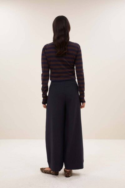 Leya big stripe top coffee bean By-Bar Amsterdam