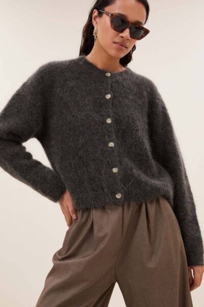 Vasile cardigan moss brown By-Bar Amsterdam
