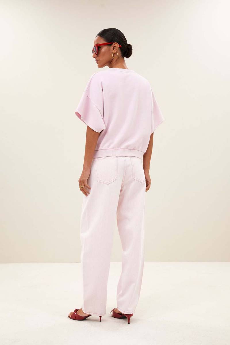 Begum slub jeans light pink By-Bar Amsterdam - Afbeelding 4