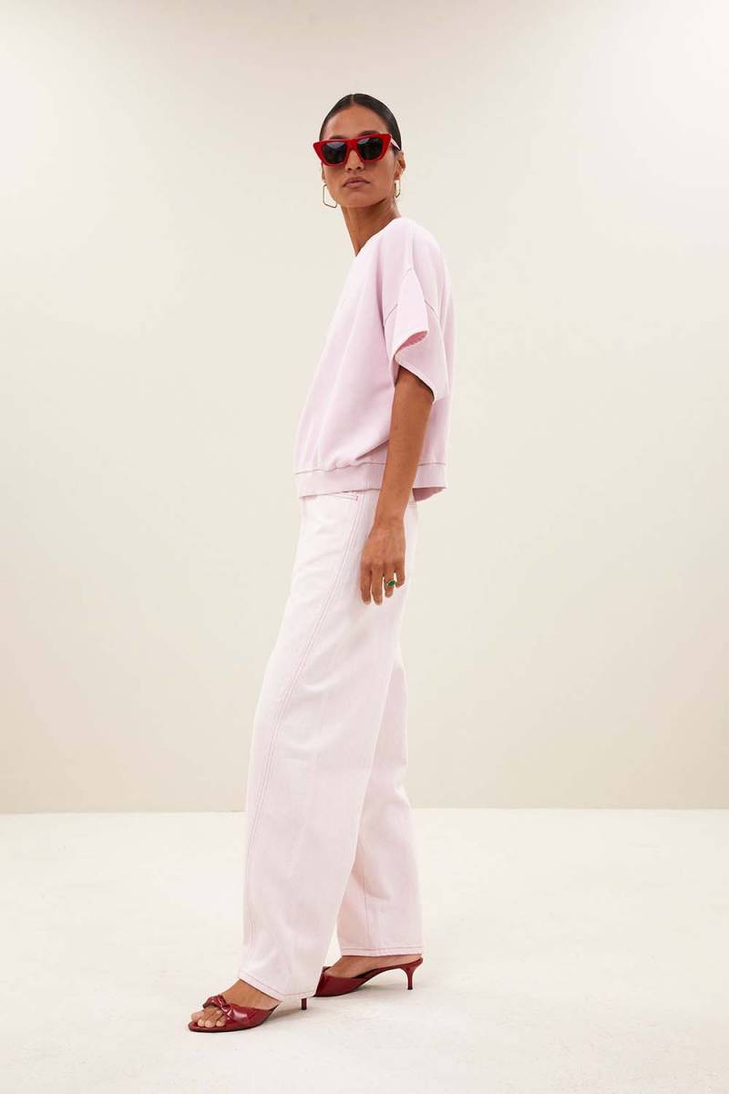 Begum slub jeans light pink By-Bar Amsterdam - Afbeelding 3