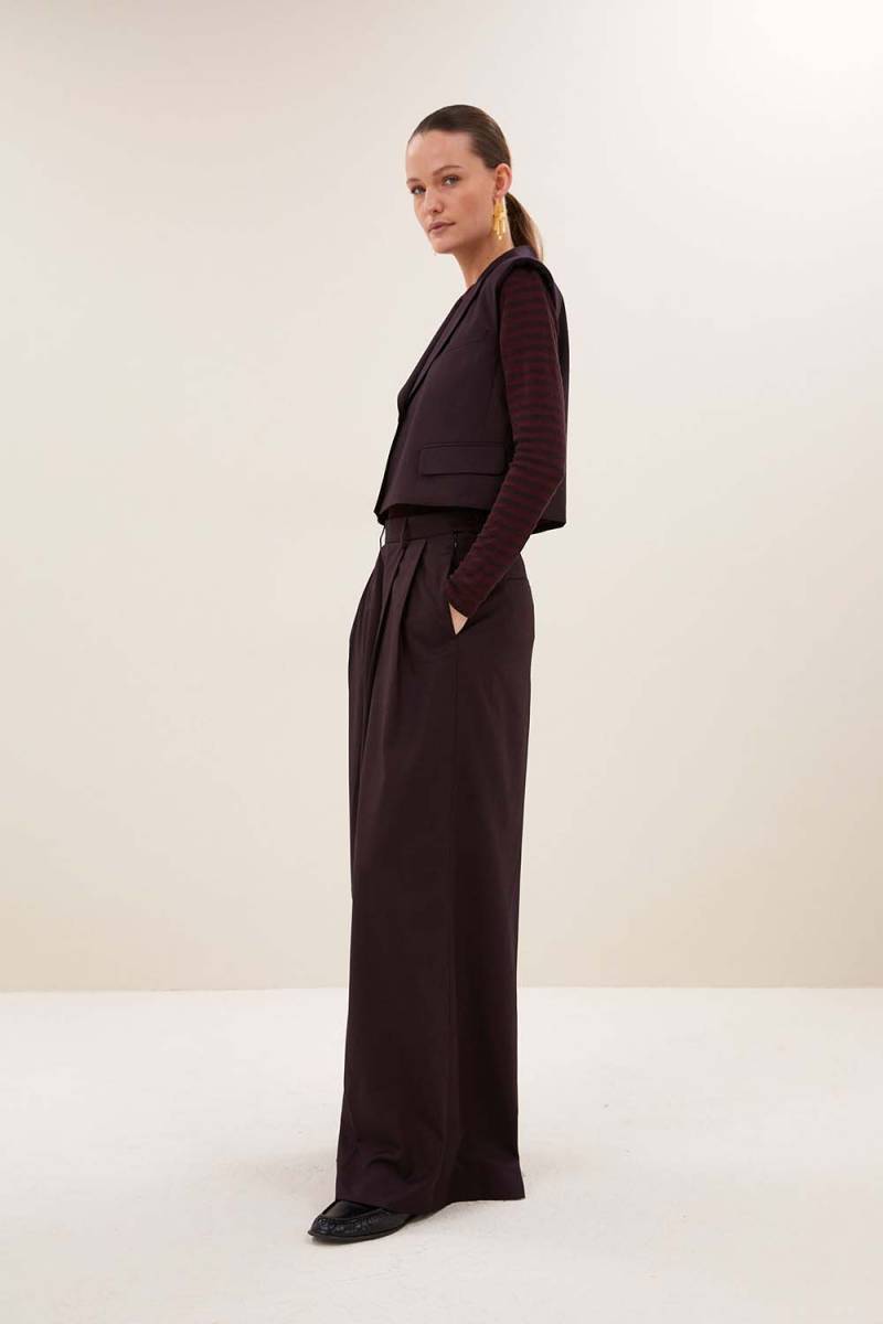 Bobi gilet dark wine By-Bar Amsterdam - Afbeelding 4