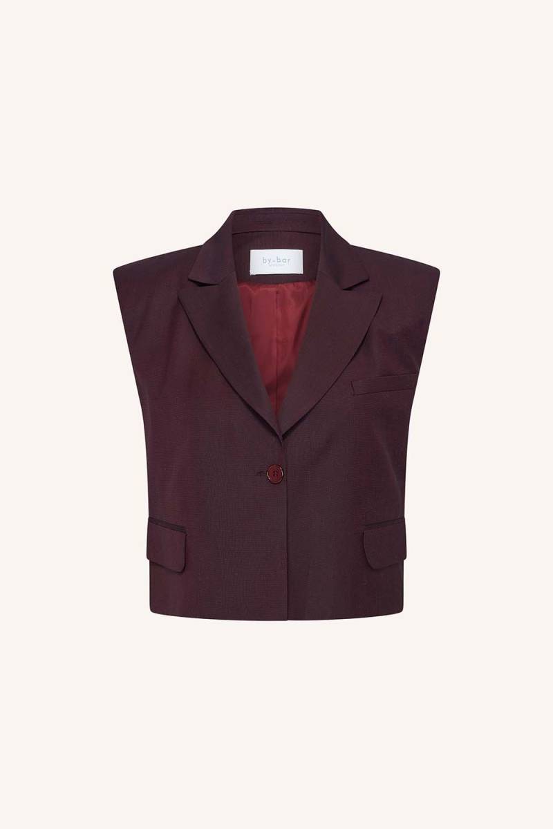 Bobi gilet dark wine By-Bar Amsterdam - Afbeelding 6