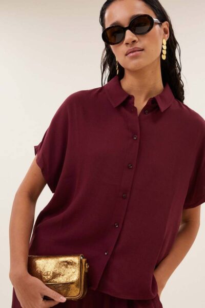 Barley viscose blouse wine By-Bar Amsterdam