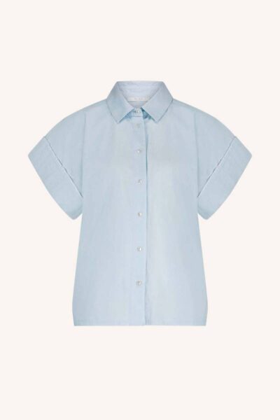 Pixie chambray blouse light blue By-Bar Amsterdam