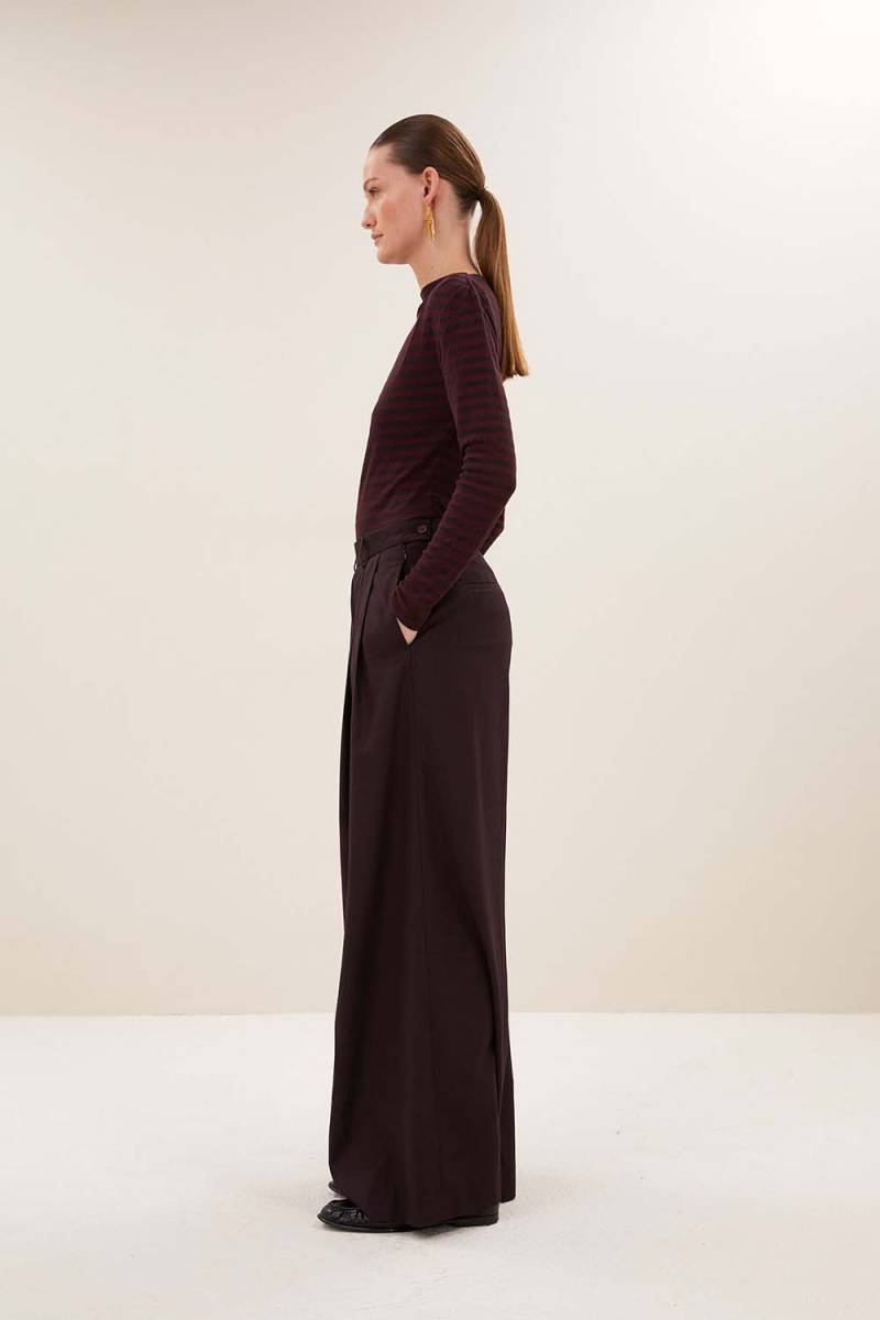 Leya melange stripe top pecan By-Bar Amsterdam - Afbeelding 2