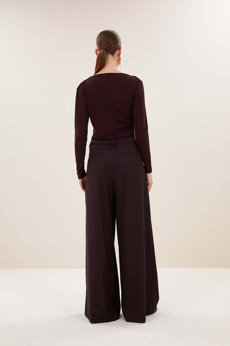 Leya melange stripe top pecan By-Bar Amsterdam - Afbeelding 3