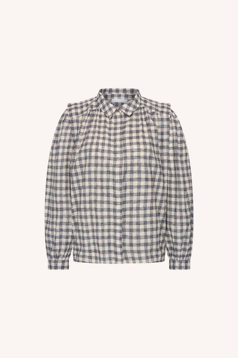 Maia check blouse ash grey By-Bar Amsterdam - Afbeelding 5