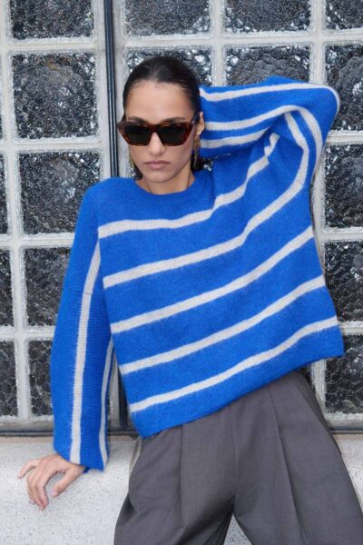 Vide stripe pullover off white By-Bar Amsterdam