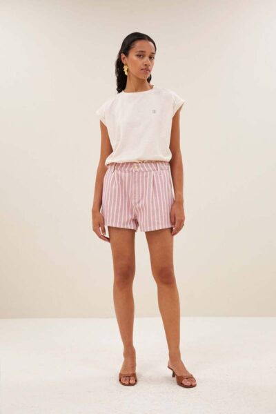 June stripe shorts pink By-Bar Amsterdam