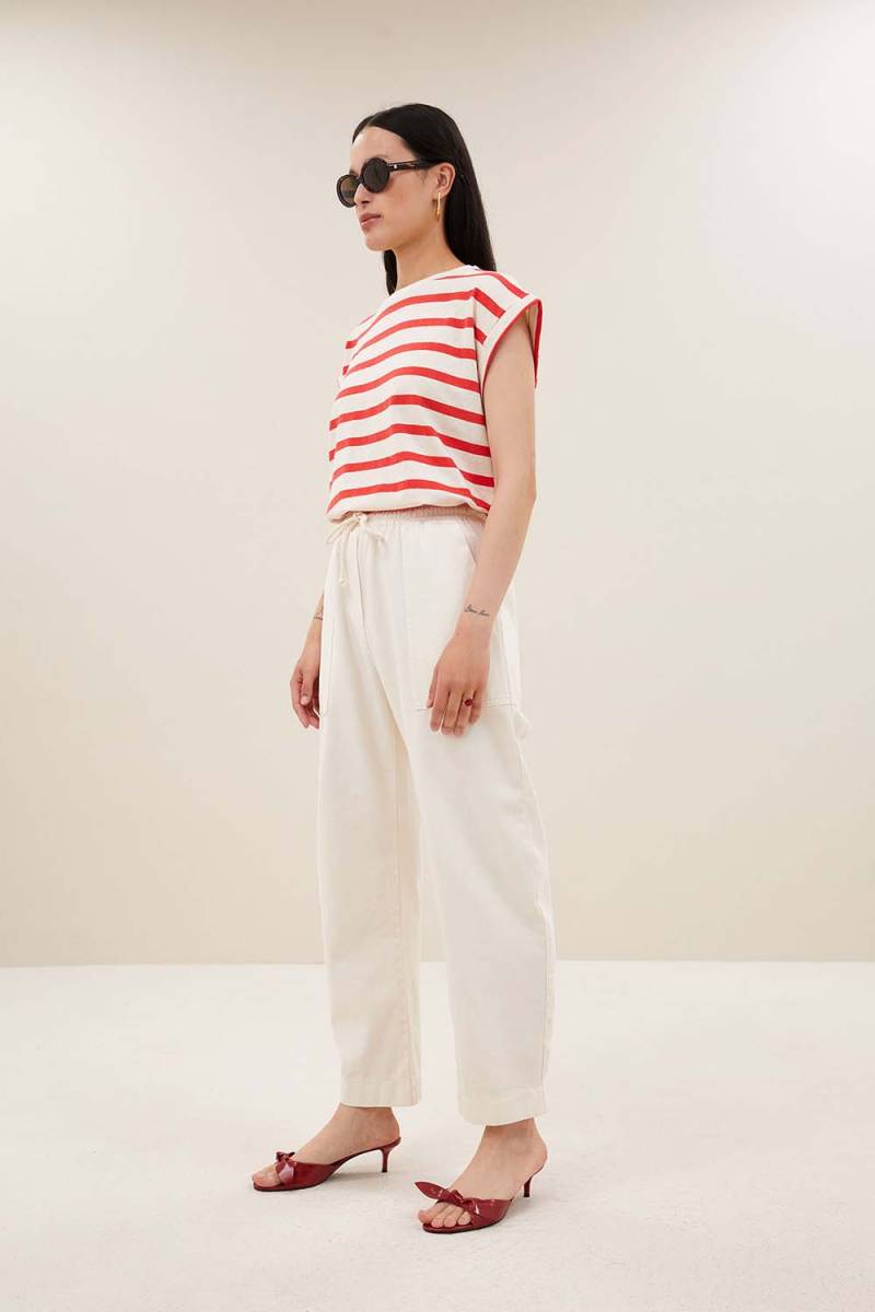 Tobi stripe top poppy red By-Bar Amsterdam - Afbeelding 3